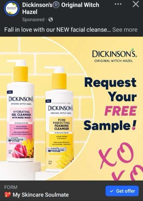 FREE Dickinson’s Facial Cleanser Sample