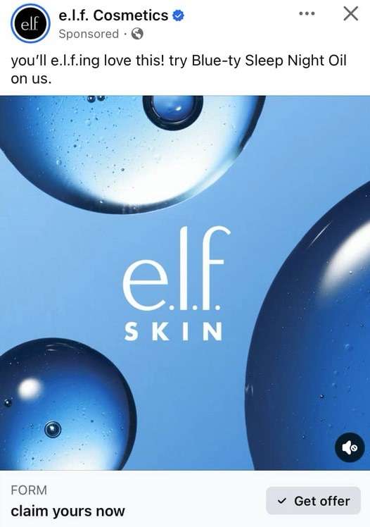 Free Full-Size E.L.F. Blue-ty Sleep Night Oil