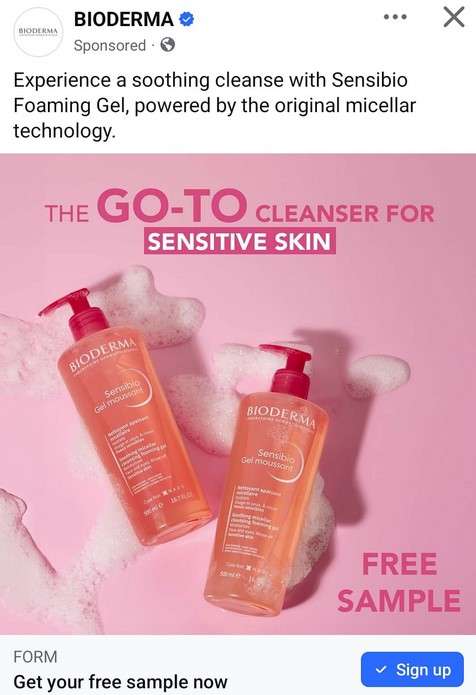 Free Sample of Bioderma Soothing Micellar Cleansing Foaming Gel