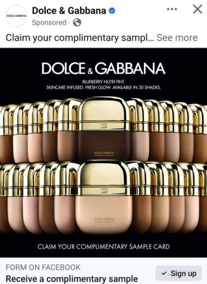 FREE Sample of Dolce & Gabbana Blueberry Nutri-Tint Skin Tint!
