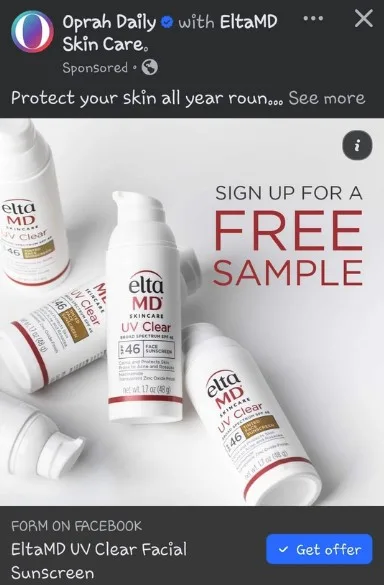 Free Sample of EltaMD UV Clear Broad-Spectrum SPF 46 Sunscreen!