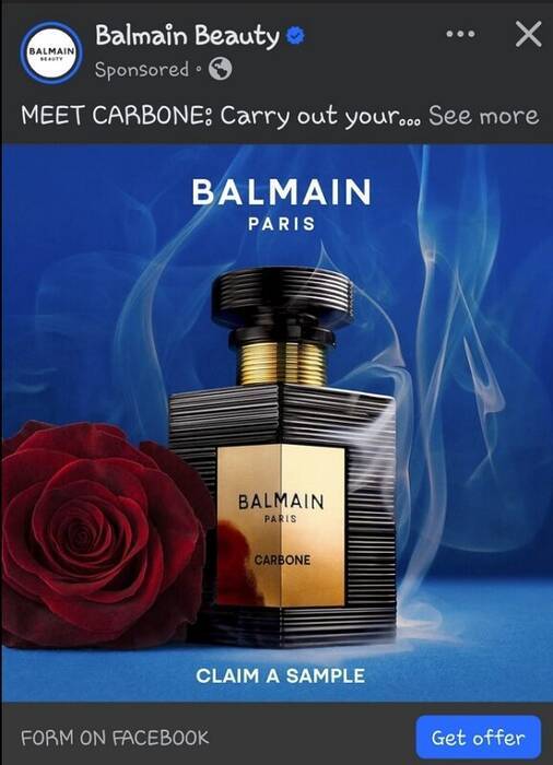 FREE Balmain Carbone Perfume Sample