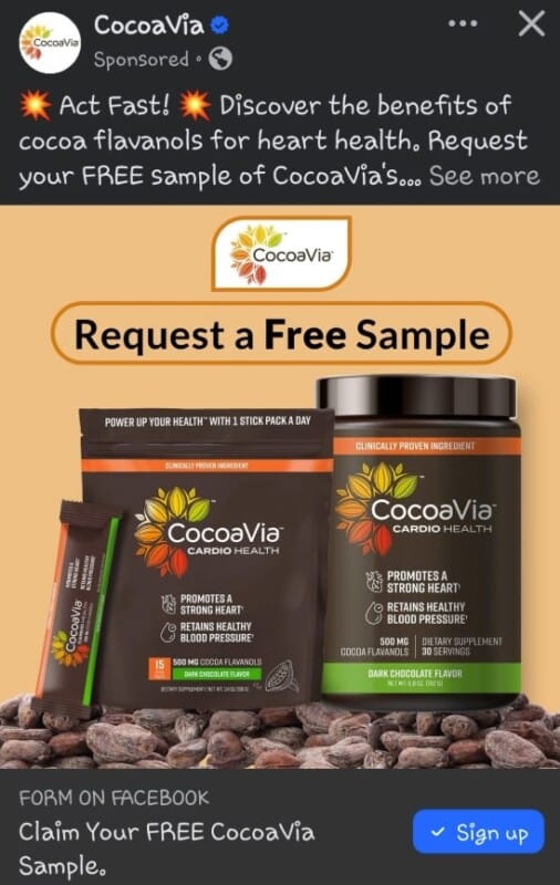 Free CocoaVia Supplement Sample