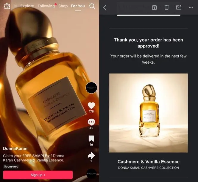 Possible Free Donna Karan Cashmere & Vanilla Essence Fragrance Sample