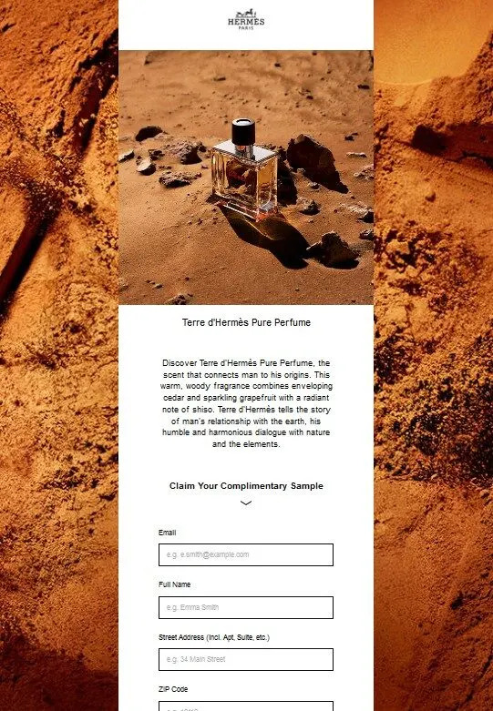 Free Terre d’Hermès Pure Perfume Sample w/Free Shipping