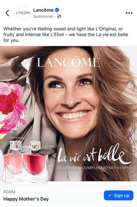 Possible Free Lancôme La vie est belle L’Original and L’Elixir Fragrance Samples