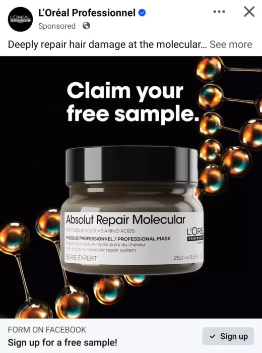 Possible FREE L’Oreal Professional Absolut Repair Molecular Mask Sample