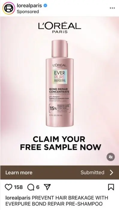 Possible FREE L’Oréal Everpure Bond Strengthening Pre-Shampoo Treatment Samples