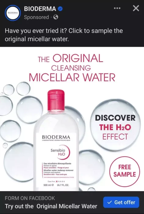 Possible FREE Bioderma Sensibio H2O Micellar Water Sample