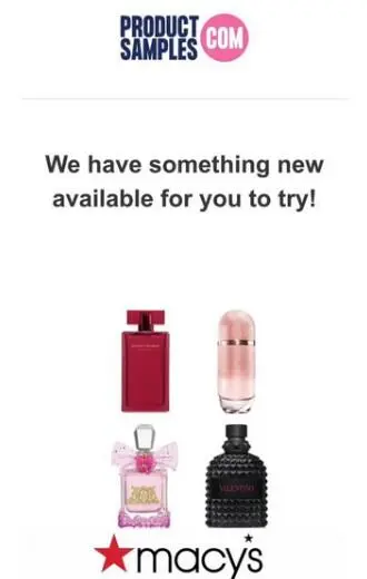 FREE MACY Fragrance Sample Box from ProductSamples.com
