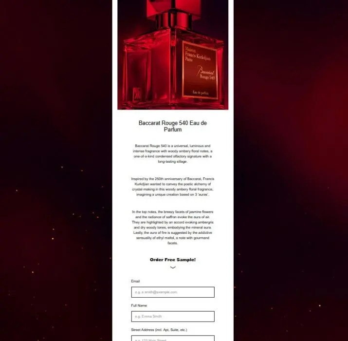 RUN!! Free Maison Francis Baccarat Rouge 540 Eau de Parfum Sample