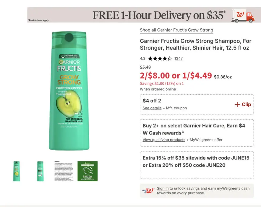 Score TWO FREE Garnier Fructis Hair Care at Walgreens This Week!