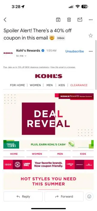 Up to 40% OFF for Rewards Members at Kohl's (LAST DAY)