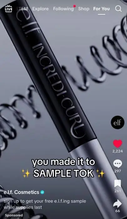 Possible Free e.l.f. Cosmetics Incredi-Curl Mascara Sample