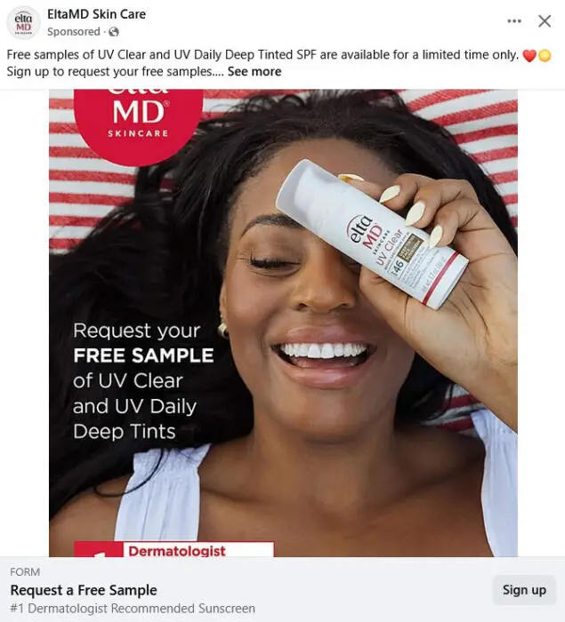 Possible FREE EltaMD UV Clear & UV Daily Deep Tinted SPF Samples