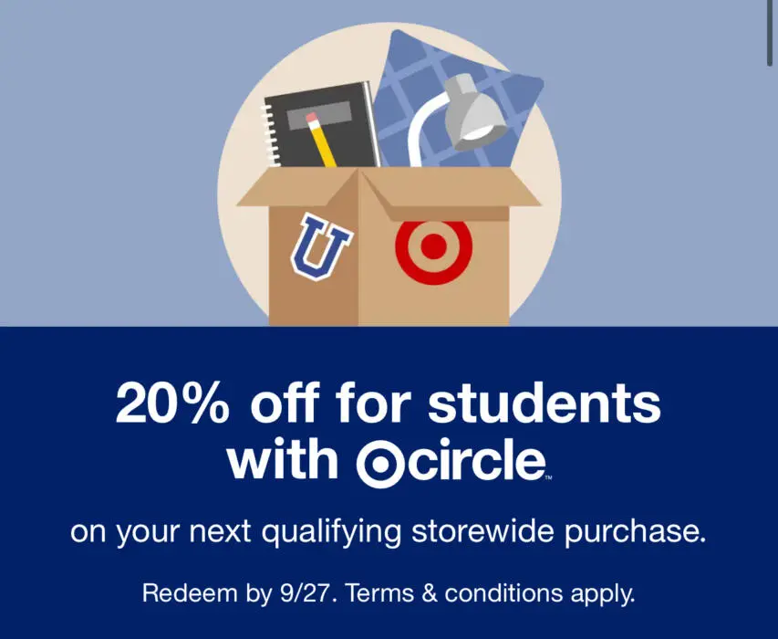 College Students Get 20% Off Storewide + 50% Off Target Circle 360 Membership August 22, 2025 College Students Get 20% Off Storewide + 50% Off Target Circle 360 Membership