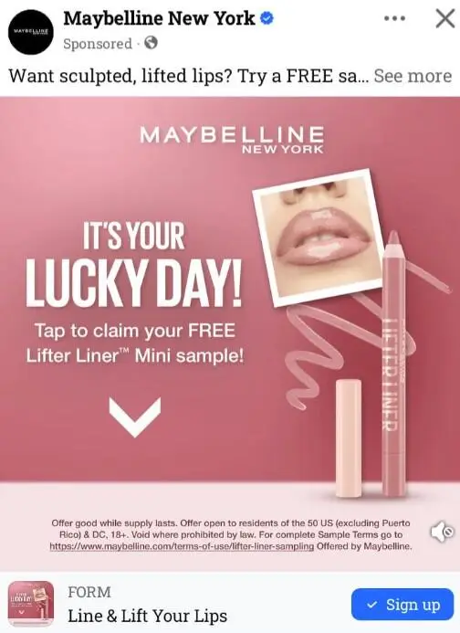 Possible Free Maybelline Lifter Liner Sample