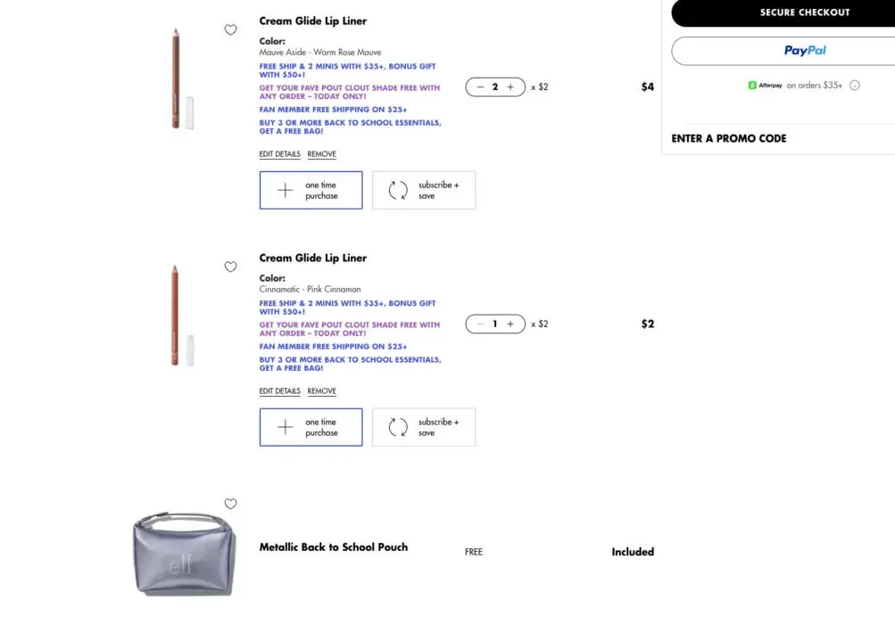 e.l.f. Cosmetics Deal: Get Lip Liners for Just $1.70 Each + 2 Free Gifts!