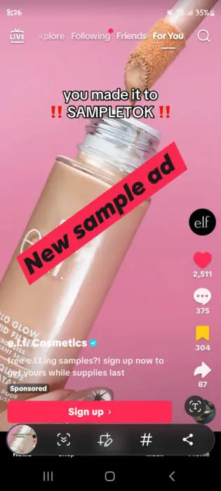 Possible Free e.l.f. Halo Glow Liquid Filter Sample