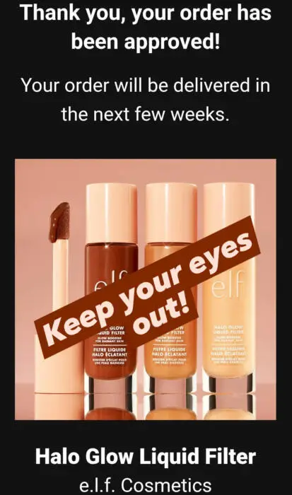Possible Free e.l.f. Halo Glow Liquid Filter Sample