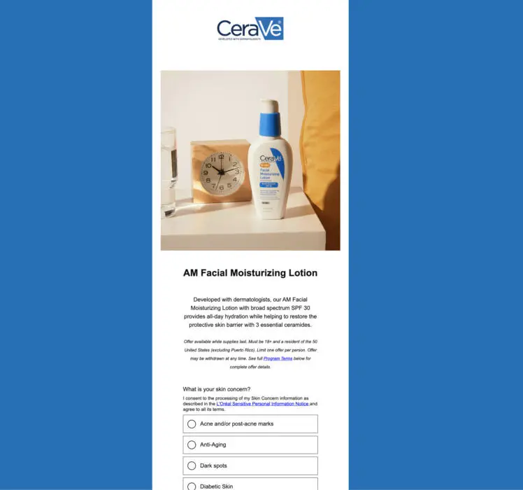 Free Sample of CeraVe AM Facial Moisturizing Lotion