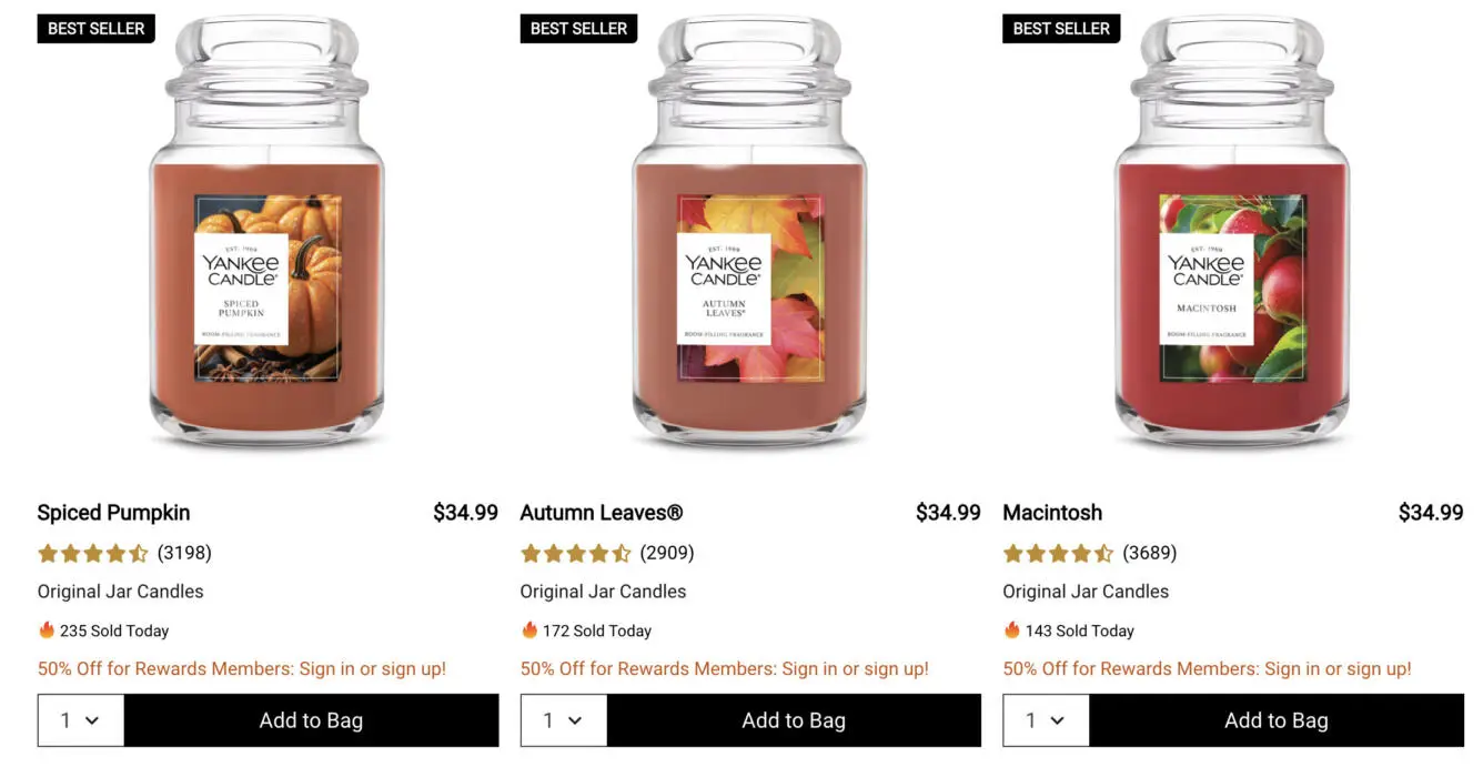 Get 50% Off Yankee Candles