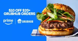 10 Off 20 GrubHub Orders for Prime Members