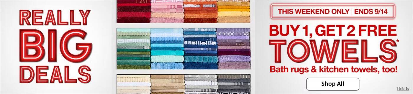 HOT SALE! Score Towels for Just $3.33 Each (Buy 1, Get 2 Free!) September 12, 2025 HOT SALE! Score Towels for Just $3.33 Each (Buy 1, Get 2 Free!)