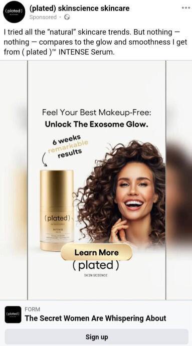 Possible Free Plated Skinscience Skincare Intense Serum Sample