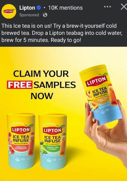 Possible Free Lipton Ice Tea Infuse Samples