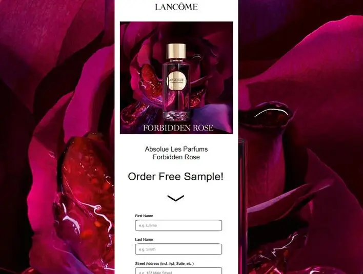 RUN! FREE Lancôme Forbidden Rose Perfume Sample