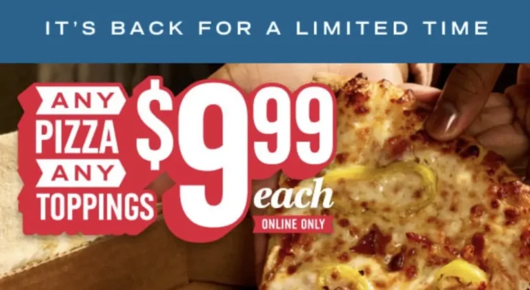 Domino’s Any Pizza, Any Toppings – Just $9.99 Each (Online Only)