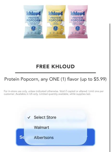 FREE Bag of Khloud Protein Popcorn October 27, 2025 FREE Bag of Khloud Protein Popcorn