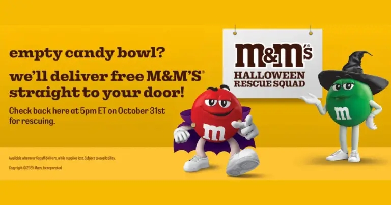 Free Candy Alert! FREE M&M’s on October 31st!