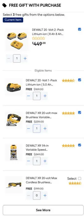 Three FREE Dewalt Tools At Lowe's WITH/Purchase ($680 VALUE) October 16, 2025 Three FREE Dewalt Tools At Lowe's WITH/Purchase ($680 VALUE)