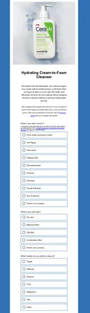 FREE Sample of CeraVe Hydrating Cream-to-Foam Cleanser