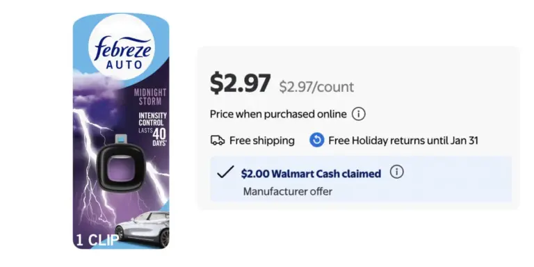 Febreze AUTO Car Vent Clip ONLY $0.97 After Walmart Cash