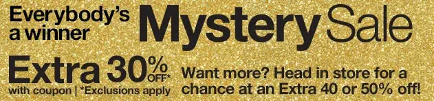 Mystery Sale Coupon Giveaway at JCPenney from October 9th-13th!