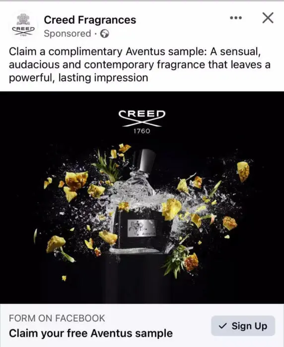 Possible FREE Creed Aventus Fragrance Sample