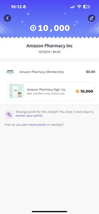 Score 10,000 Points from fetch with Amazon Pharmacy! October 19, 2025 Score 10,000 Points from fetch with Amazon Pharmacy!