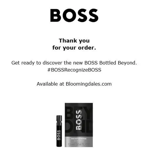 Free Sample of BOSS Bottled Beyond