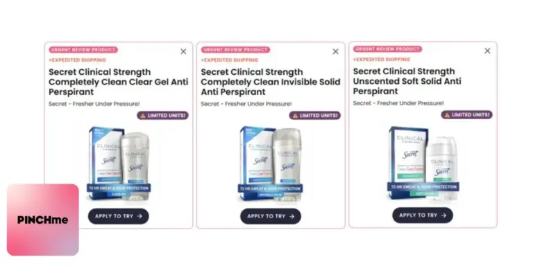 Free Secret Antiperspirant w/Free Shipping From Pinchme (No Points Needed)