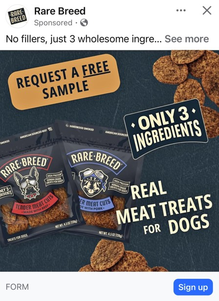 Possible Free Rare Breed Dog Treat Sample Pack