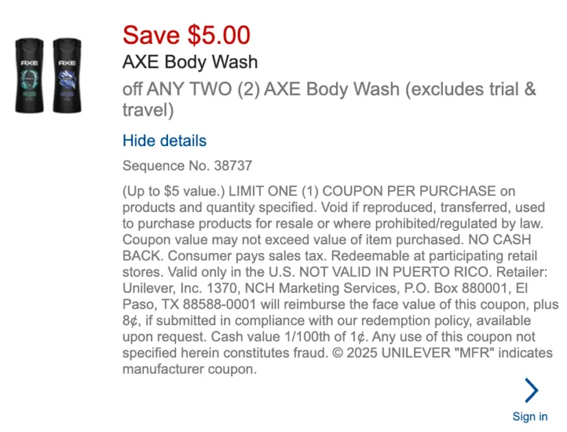 FREE Axe Body Wash at CVS by stacking these coupons (reg $12)