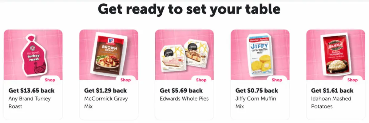 Free Thanksgiving Dinner Items via Ibotta Cashback
