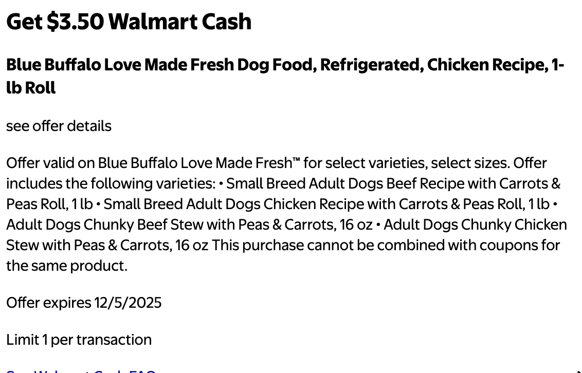 Free Blue Buffalo Dog Food at Walmart