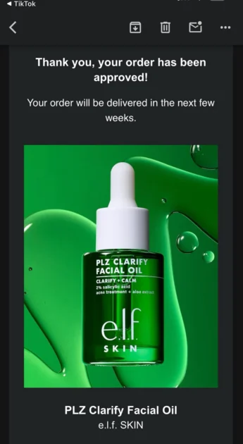 Possible Free e.l.f. Plz Clarify Facial Oil Sample