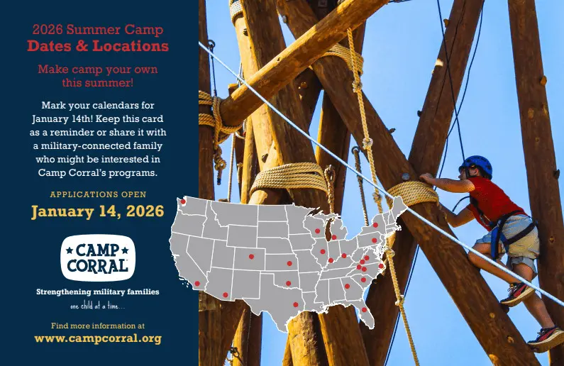 Free Summer Camp for Children of Military Families from Camp Corral