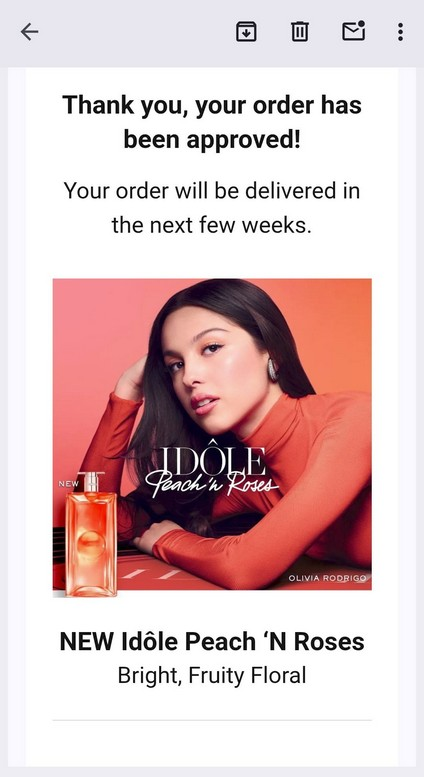 Free Lancôme Idôle Peach ‘N Roses Fragrance Sample