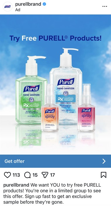 Possible FREE PURELL samples